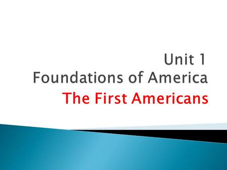 The First Americans.  What do you know about the people who settled in the lands we now call North and South America?