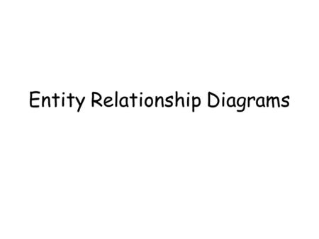 Entity Relationship Diagrams