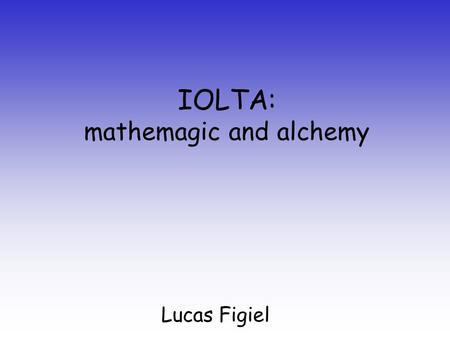 IOLTA: mathemagic and alchemy Lucas Figiel. “Positive Net Return” interest paid on the account less –maintenance costs –the costs of accounting for the.