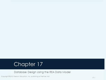 Database Design Using the REA Data Model