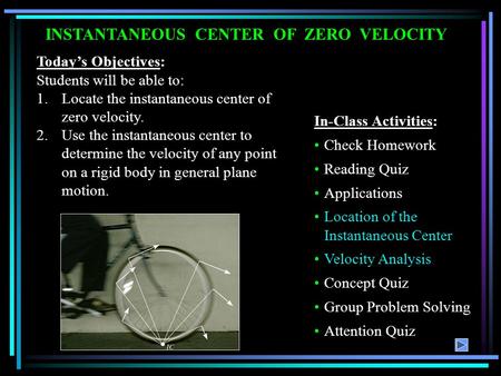 INSTANTANEOUS CENTER OF ZERO VELOCITY