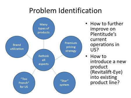 Problem Identification “Star” system “Too French” for US Brand utilization Many types of products Premium pricing strategy Rethink all aspects How to further.