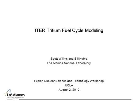 ITER Tritium Fuel Cycle Modeling