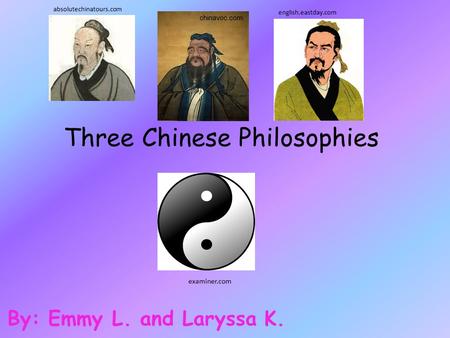 Three Chinese Philosophies