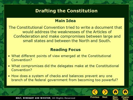 Drafting the Constitution