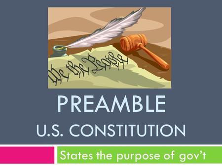 PREAMBLE U.s. Constitution