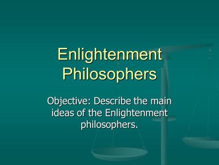 Enlightenment Philosophers