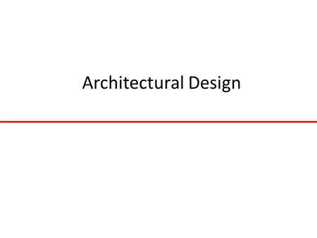 Architectural Design.