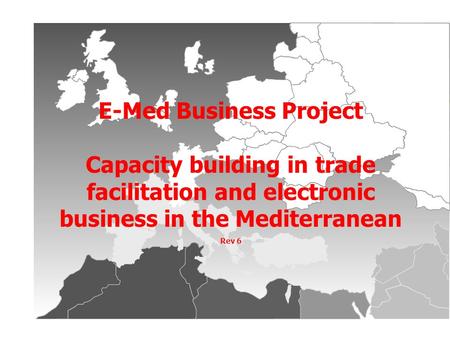 E-Med Business Project Capacity building in trade facilitation and electronic business in the Mediterranean Rev 6.