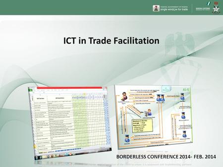 ICT in Trade Facilitation BORDERLESS CONFERENCE FEB. 2014