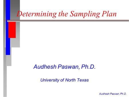 Determining the Sampling Plan