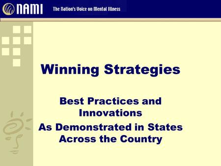 Winning Strategies Best Practices and Innovations As Demonstrated in States Across the Country.