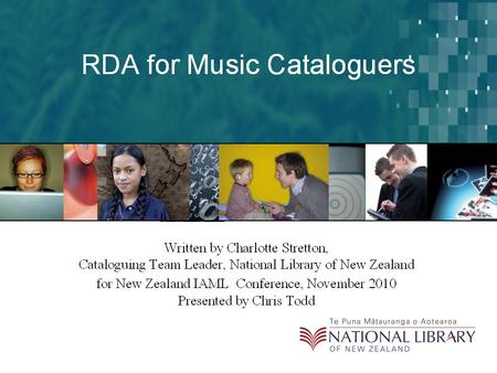 Structure AACR2 Part I - Description Part II - Headings, Uniform titles, References RDA Attributes (of entities) Relationships (between entities)