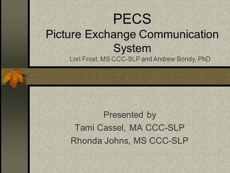 PECS Picture Exchange Communication System