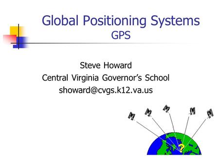 Global Positioning Systems GPS