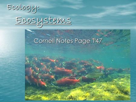 Ecology: 			Ecosystems Cornell Notes Page 147.