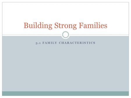 Building Strong Families