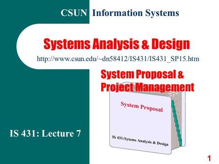 Systems Analysis & Design