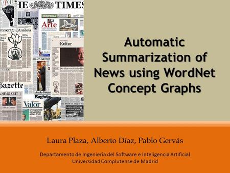 Automatic Summarization of News using WordNet Concept Graphs