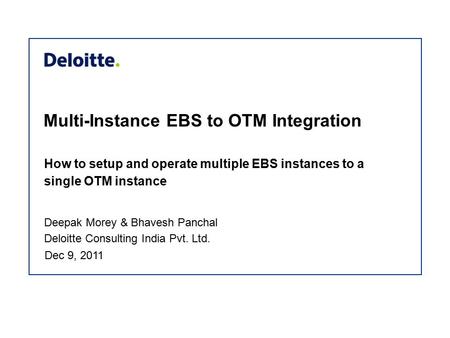 Multi-Instance EBS to OTM Integration