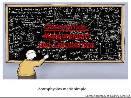 Observation, Measurement and Calculations Cartoon courtesy of NearingZero.net.