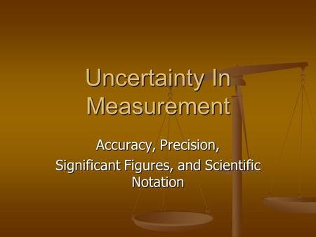 Uncertainty In Measurement