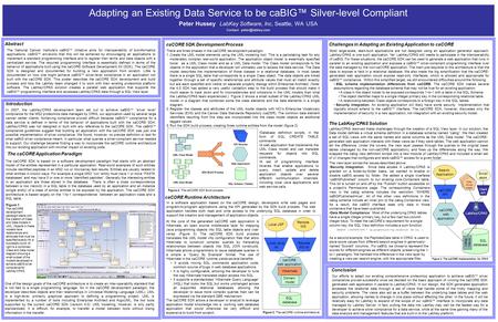 Adapting an Existing Data Service to be caBIG™ Silver-level Compliant Peter Hussey LabKey Software, Inc, Seattle, WA USA Contact: Abstract.