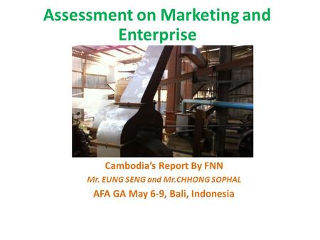 Assessment on Marketing and Enterprise