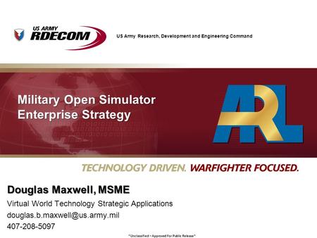 Military Open Simulator Enterprise Strategy