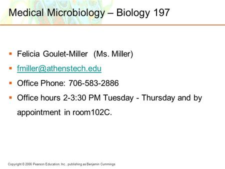 Medical Microbiology – Biology 197