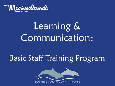 Learning & Communication: Basic Staff Training Program.