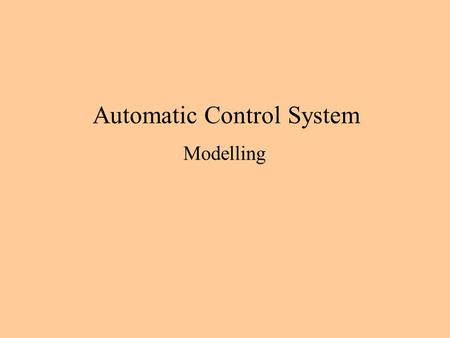 Automatic Control System