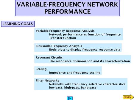 VARIABLE-FREQUENCY NETWORK