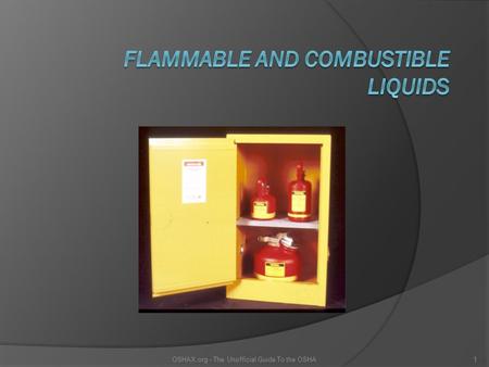 Flammable and Combustible Liquids