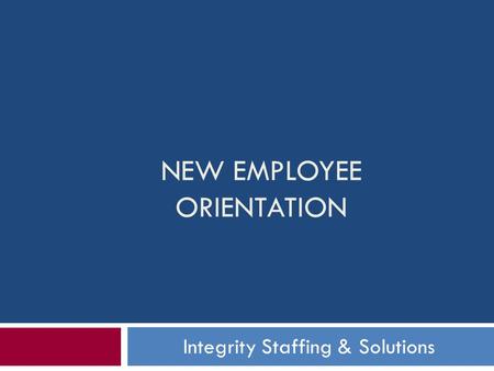 New Employee Orientation