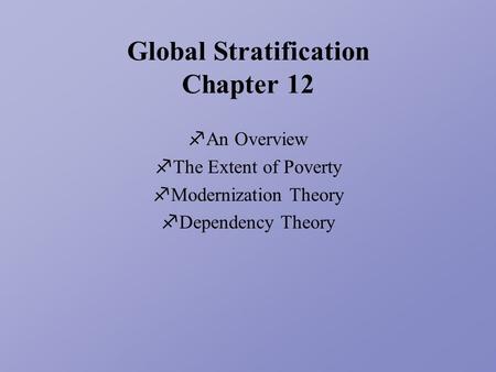 Global Stratification Chapter 12