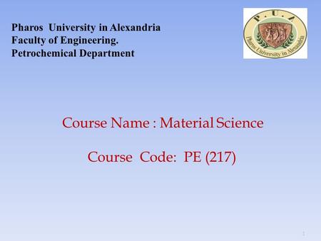 Course Name : Material Science