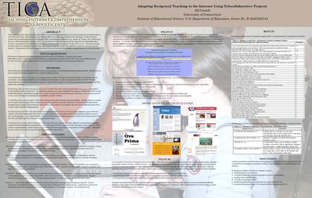 RESULTS Student generated critical evaluation strategies (pilot #1) implemented in 7th grade social studies. Adapting Reciprocal Teaching to the Internet.