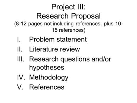 Problem statement Literature review