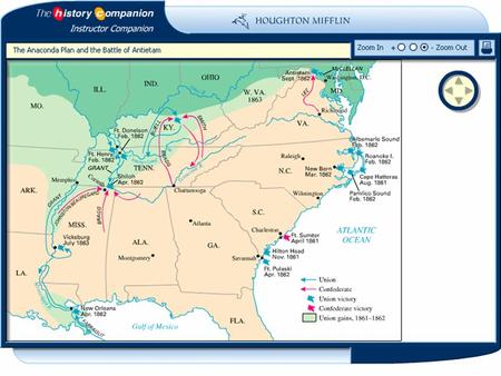 Map: The Anaconda Plan and the Battle of Antietam Copyright © Houghton Mifflin Company. All rights reserved.