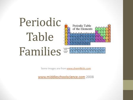 Periodic Table Families