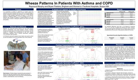 Wheeze Patterns In Patients With Asthma and COPD Raymond Murphy and Bryan Flietstra, Brigham and Women’s / Faulkner Hospitals, Boston MA A wheeze as it.