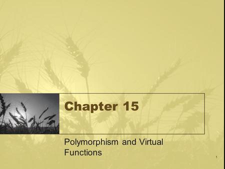 Polymorphism and Virtual Functions