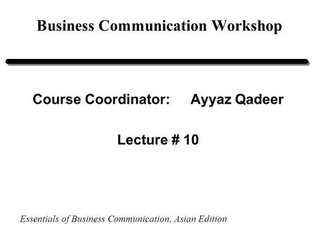 Business Communication Workshop