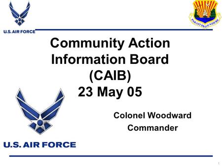 Community Action Information Board (CAIB) 23 May 05