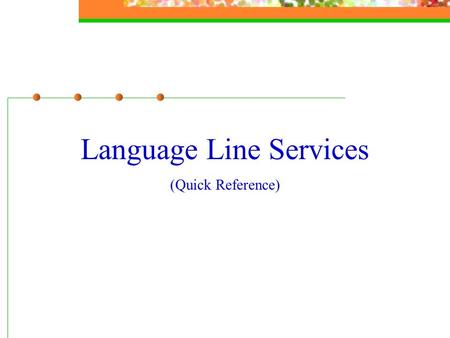 Language Line Services