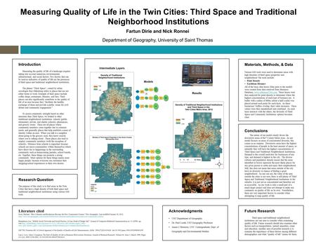 Introduction Measuring the quality of life of a landscape requires taking into account numerous environmental, infrastructural, and social factors. Two.