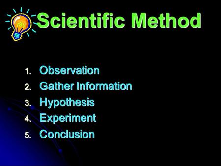 Observation Gather Information Hypothesis Experiment Conclusion