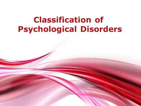 Psychological Disorders