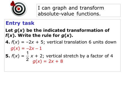 I can graph and transform absolute-value functions.